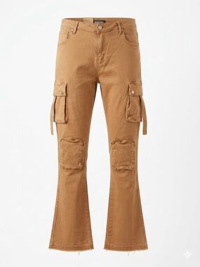Pheelings Cargo Utility Pants Women’s Size 38 Camel Brown Stretch
